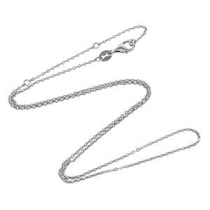 Estate Italy Sterling Silver 925 0.7mm Cable Chain Necklace 15.5”-17.5”